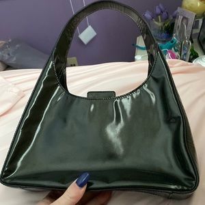 Metallic green Prada bag